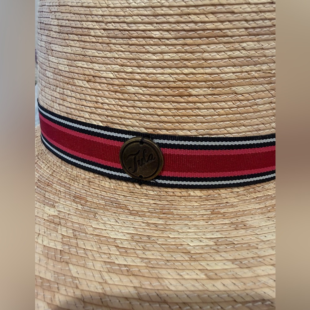 NWOT Tula Pink Carmel Palm Straw Sun Hat UPF 50+ Fair Trade One Size - Picture 2 of 8